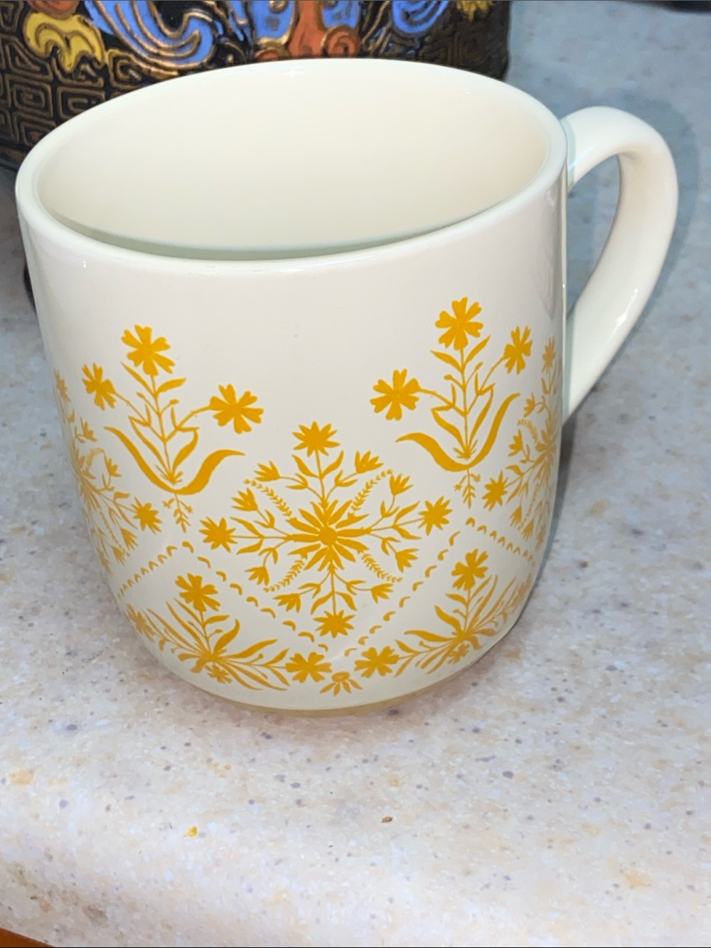 Place & Time Yellow Floral Ceramic Coffee Mug